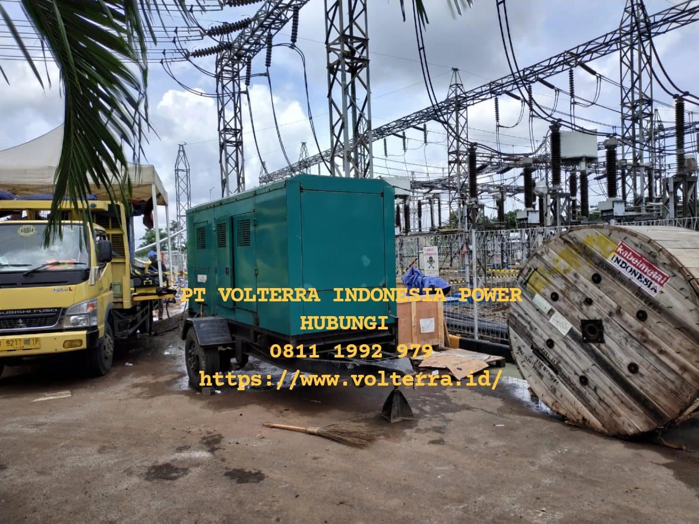 Genset mobile terpasang di lokasi gardu listrik